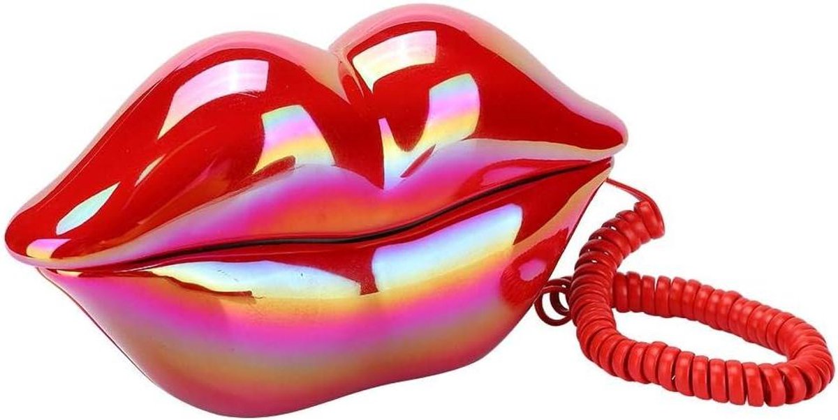 Vaste Telefoon - Bureautelefoon Bedraad - Thuisgebruik Kantoor - Charmante Rode Lippen - Klein Formaat Licht - Rood