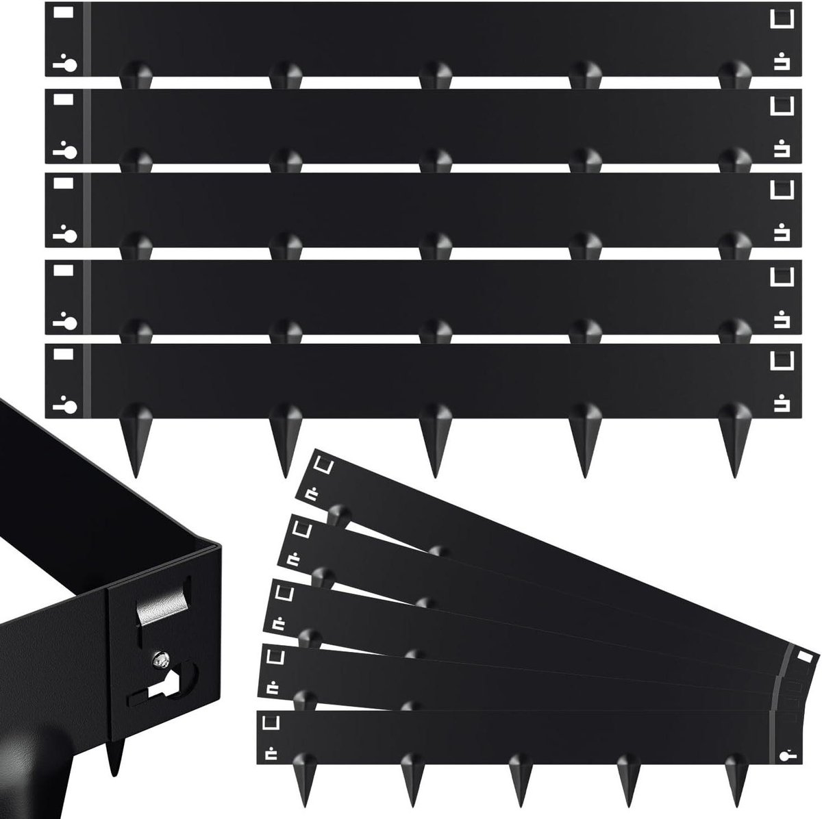 Gazonrand Metaal - Bloembedomranding Tuinrand - Tuin Afscheiden - Flexibel Vervormbaar - 15 meter - Zwart