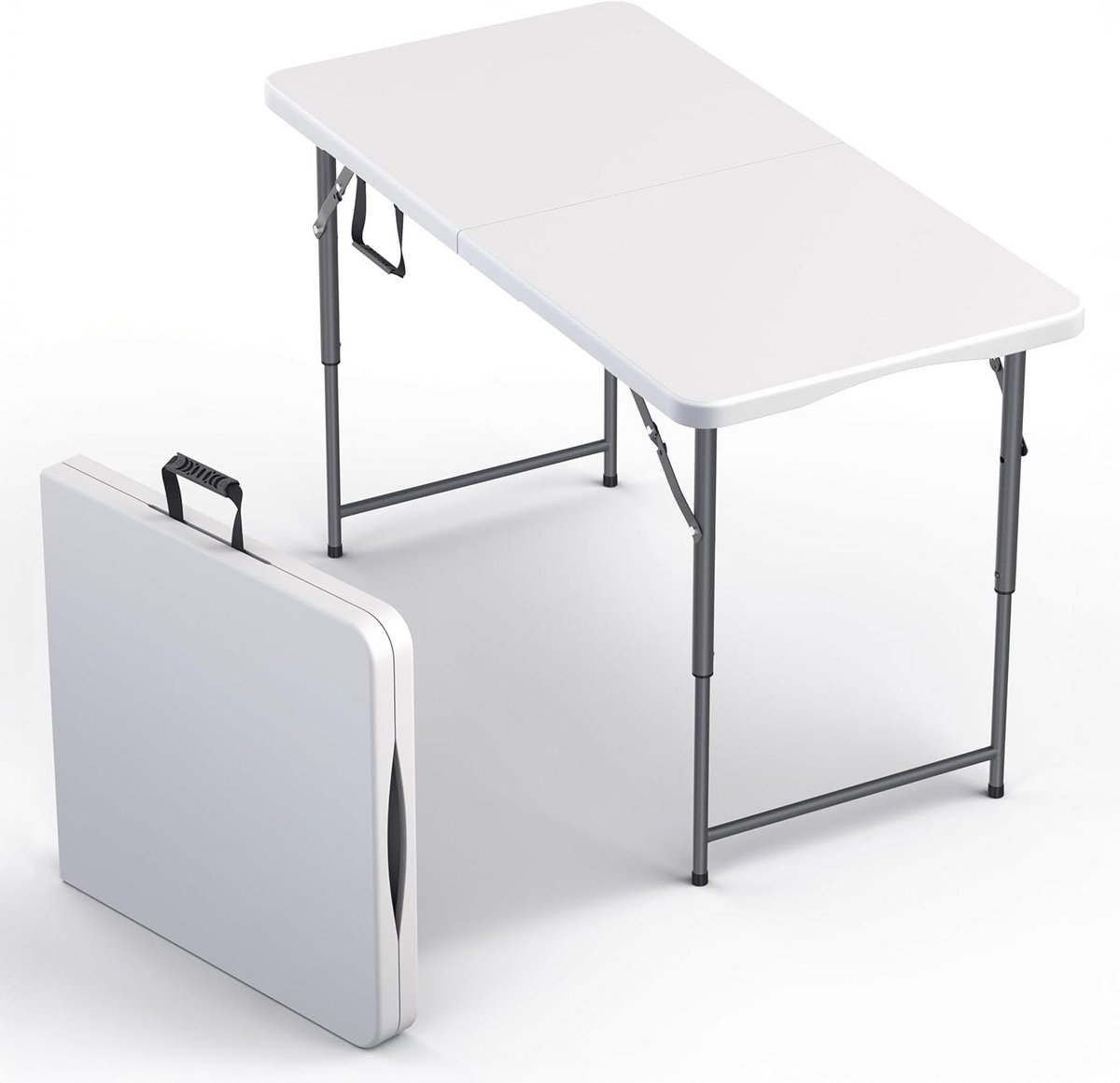Opvouwbare Tafel - Klaptafel Feesttafel - Evenementen Buiten - Ingebouwde Handgreep - 4 voet - Wit