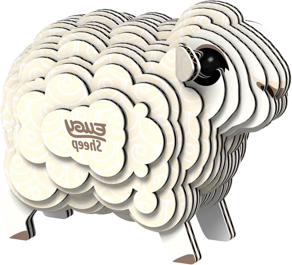 3D Papieren Puzzel - Dieren Puzzel - Creatief Hobby - Milieuvriendelijk Karton - 22 Stukjes - Wit