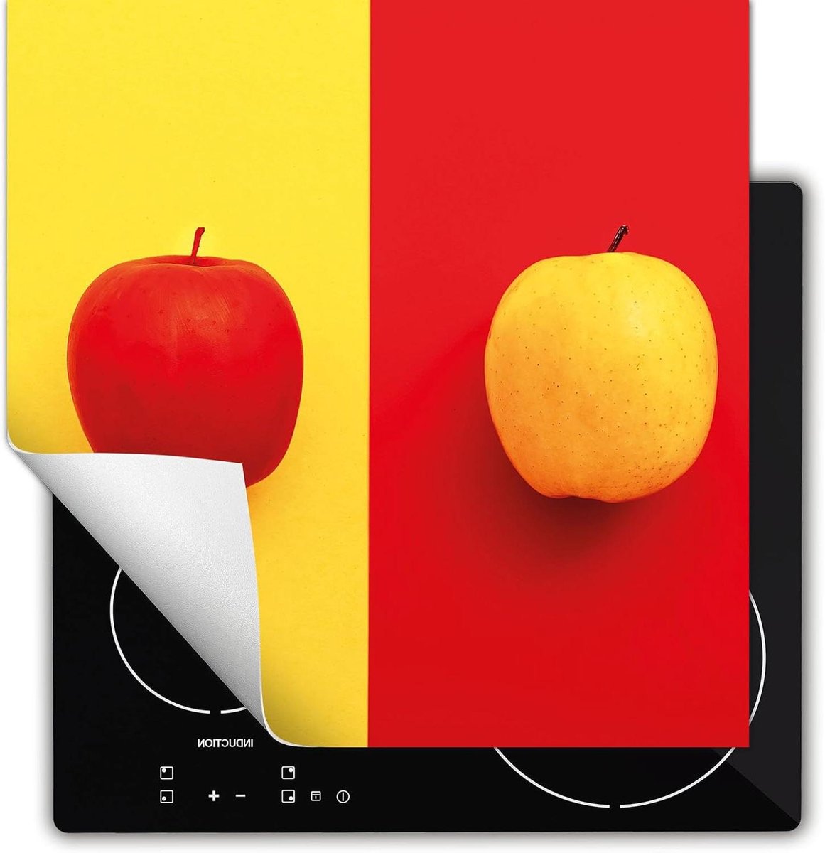 Kookplaat Beschermer - Inductie Mat - Keuken Werkruimte - Anti-slip Vinyl - 60x52 cm - Appels Gekleurd