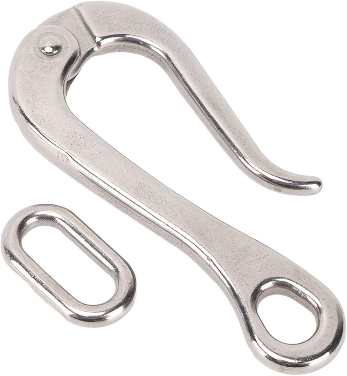 Snelsluitende Jachthaak - Veiligheidshaak Boot - Vastzetten Lading - Roestvrij Staal - 10.2 cm - Zilverkleurig
