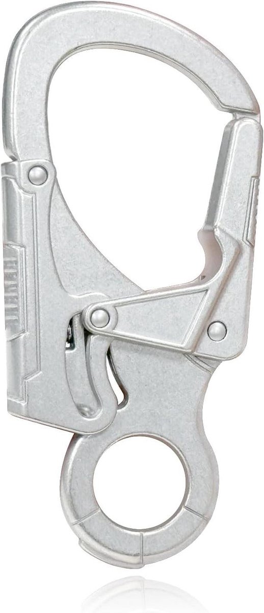 Karabijnhaak Sleutelhanger - Sleutelhanger Clip - Spullen Bevestigen - Dubbel Anti-Verkeerd Vergrendelend - 7.9 x 3.6 cm - Gunmetal