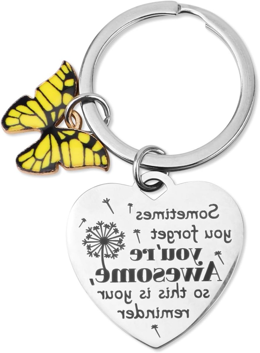 Inspirerende Sleutelhanger voor Vrouwen, Hartvormige Motivatie Sleutelhanger als Aanmoediging voor Vrienden en Liefhebbers, Perfect Cadeau voor Elke Gelegenheid