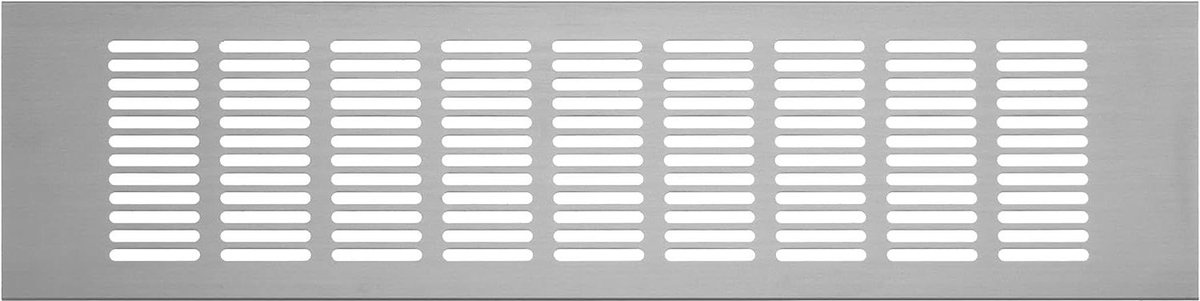 Ventilatierooster Aluminium - Afvoerrooster Rooster - Ventilatie Ruimtes - Eenvoudig Aanbrengen - 100x400mm - Zilver