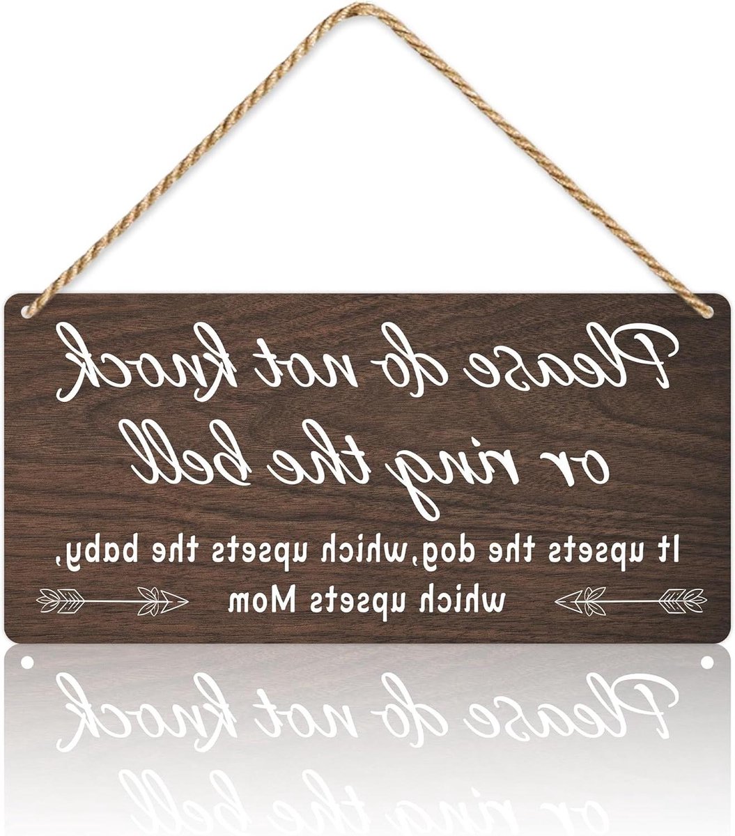 Deurbel Bord - Geen Vracht Teken - Baby Slapen - Grappig Ontwerp - 30 x 15 cm - Niet kloppen 027