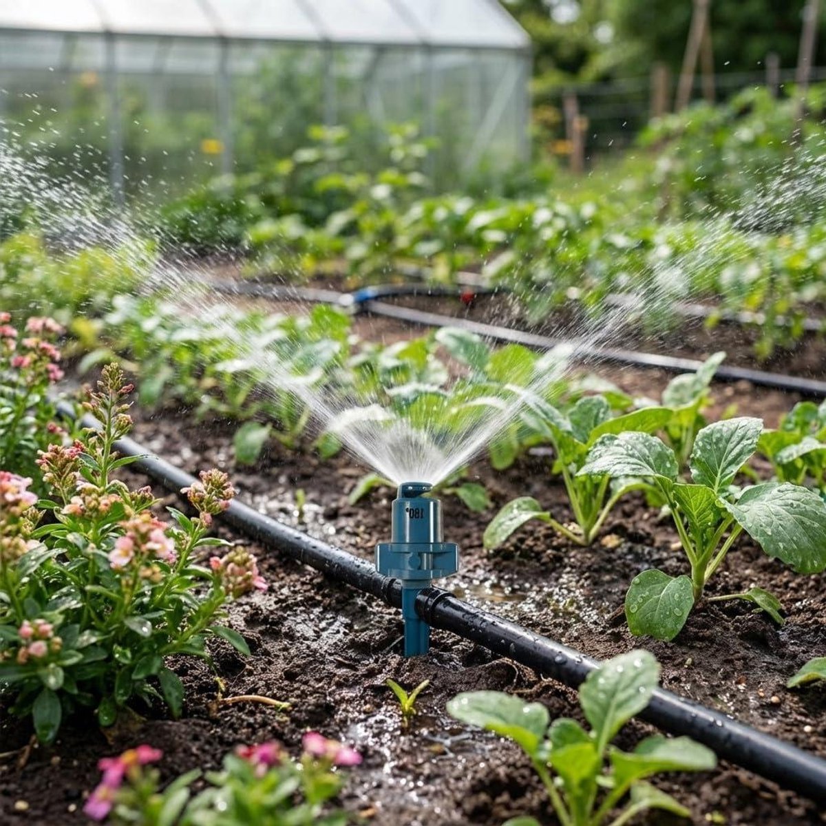 Microverstuiver - Druppelslang sproeier - Planten water geven - 180 graden bereik - 1.8 tot 2.2 meter - Wit en grijs