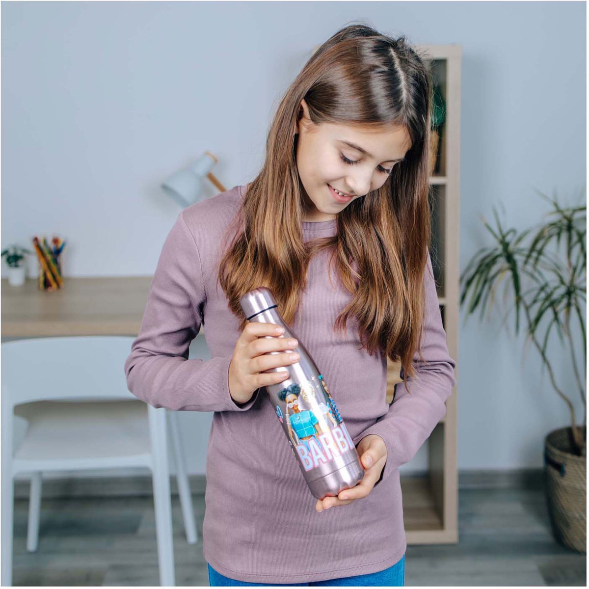 Undercover Barbie drinkfles RVS 450ml multicolor kindvriendelijk.