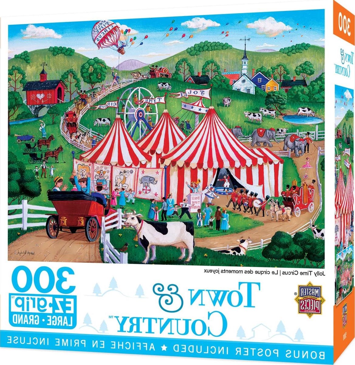 Legpuzzel - Puzzelspel - Ontspannend Gezelschapsspel - Extra Grote Stukken - 18x24 Inch - Jolly Time Circus