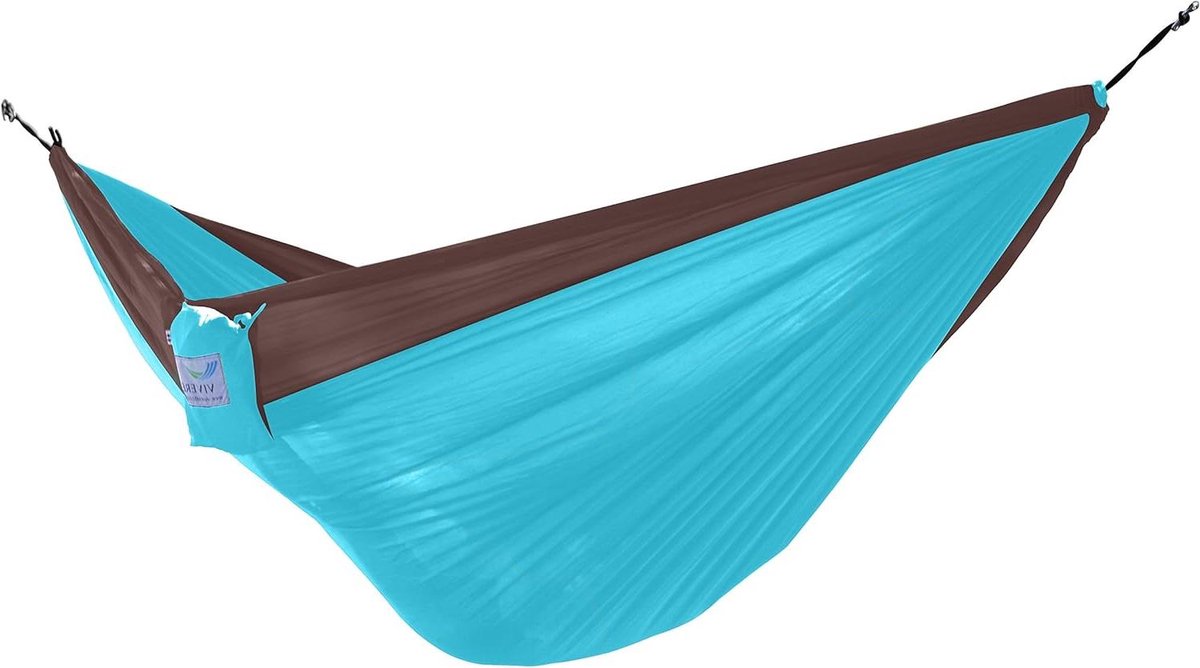 Parachute Hangmat - Dubbele Hangmat - Ontspannen Buiten - Lichtgewicht Sneldrogend - 300 x 180 cm - Chocolate Turquoise