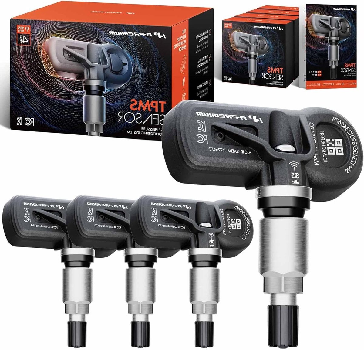 TPMS Sensoren - Banden Sensoren - Banden Druk Controleren - Voorgeprogrammeerd Direct Gebruik - 4 Stuks - Metaal