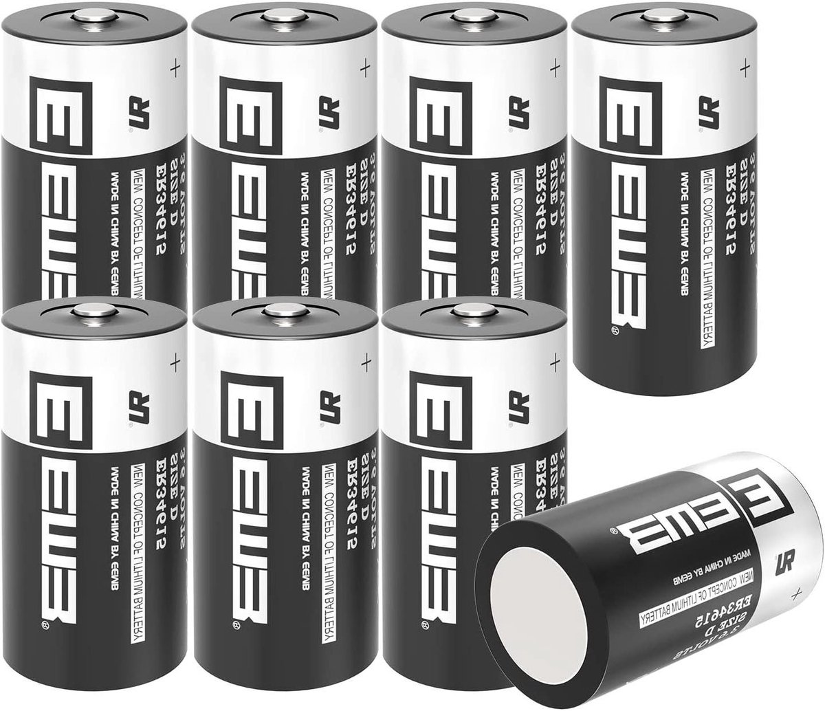 Lithium D-celbatterijen - Niet-oplaadbare batterij - Apparaten van stroom voorzien - Hoge capaciteit 19000 mAh - D-formaat 34x61.5mm - null