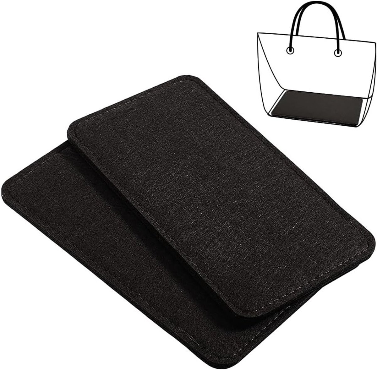 2 Stuks Handtas Basisvormer, 23 x 12.5 cm Zwarte Portemonnee Shaper voor Stabiliteit, DIY Tas Ondersteuning en Liner voor Handtassen en Schoudertassen