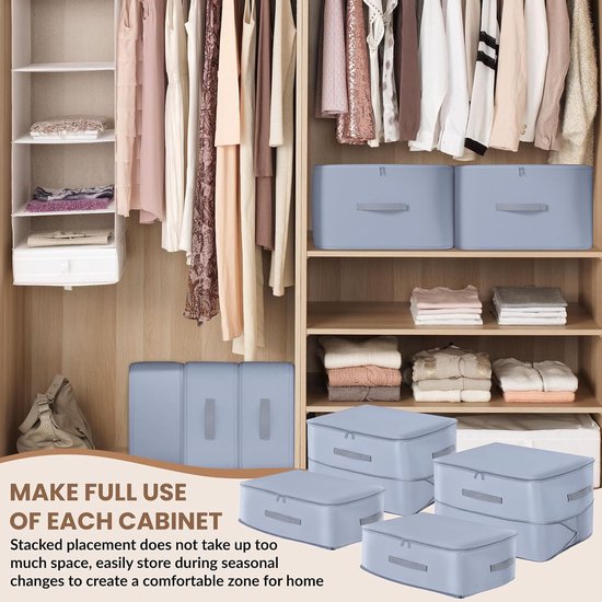 Opbergzakken - Kleding organizers - Ruimte besparen - Zelfcomprimerend - 4 stuks L - Grijs — afbeelding 2