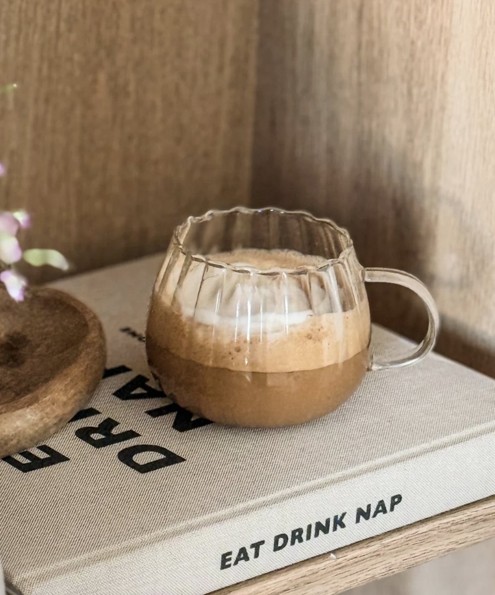Riffel kopjes borosilicaatglas - 400 ml 4 Delig