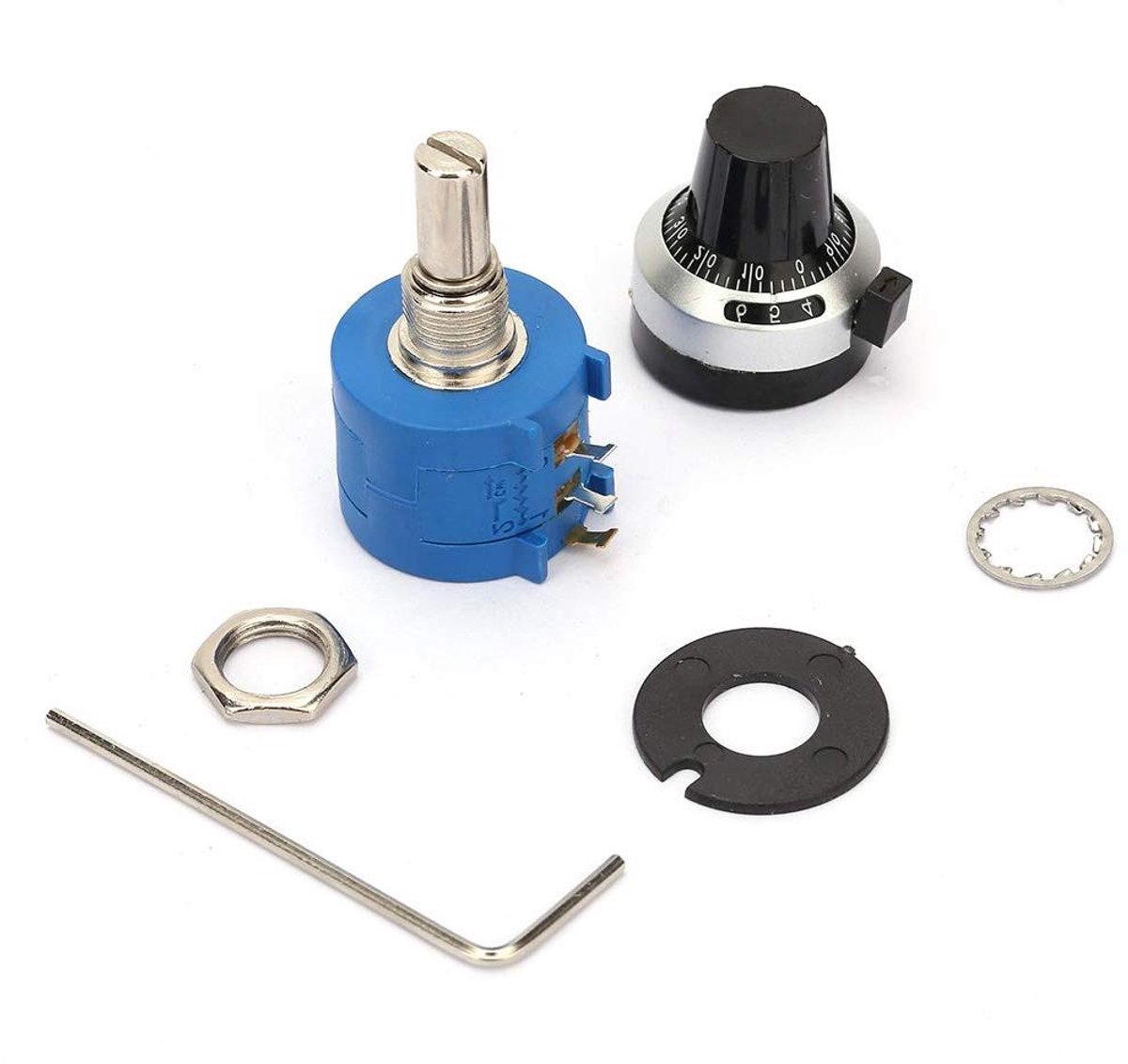 Potentiometer - Variabele weerstand - Spanningsregeling circuit - Digitale teller - 100K Ohm - null