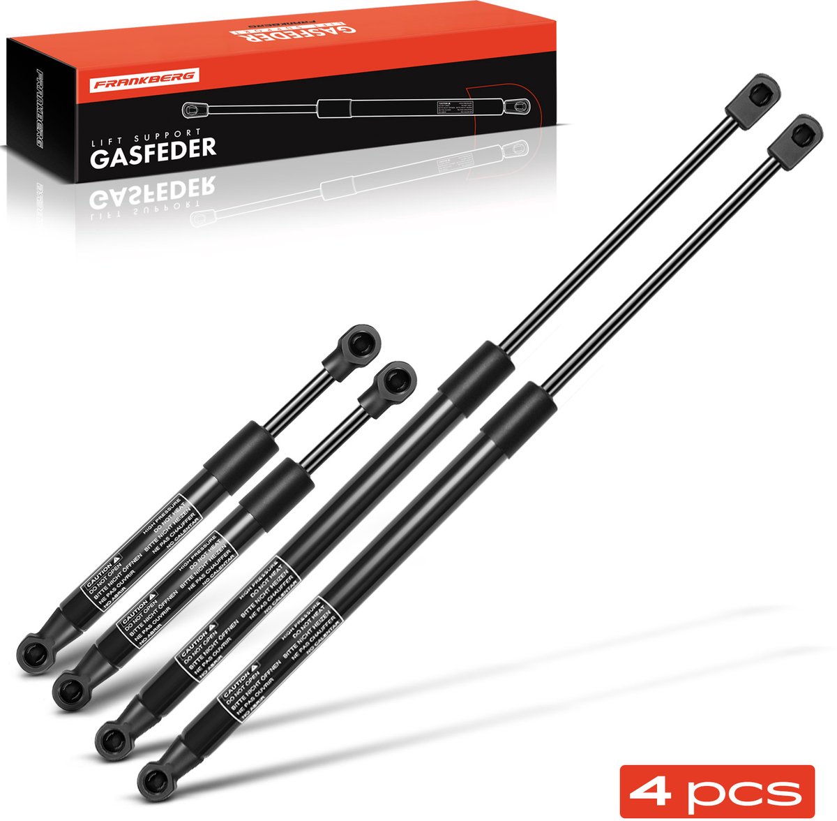 Frankberg 4x gasveer motorkap achterklep voor Fiat Multipla 1999-2010