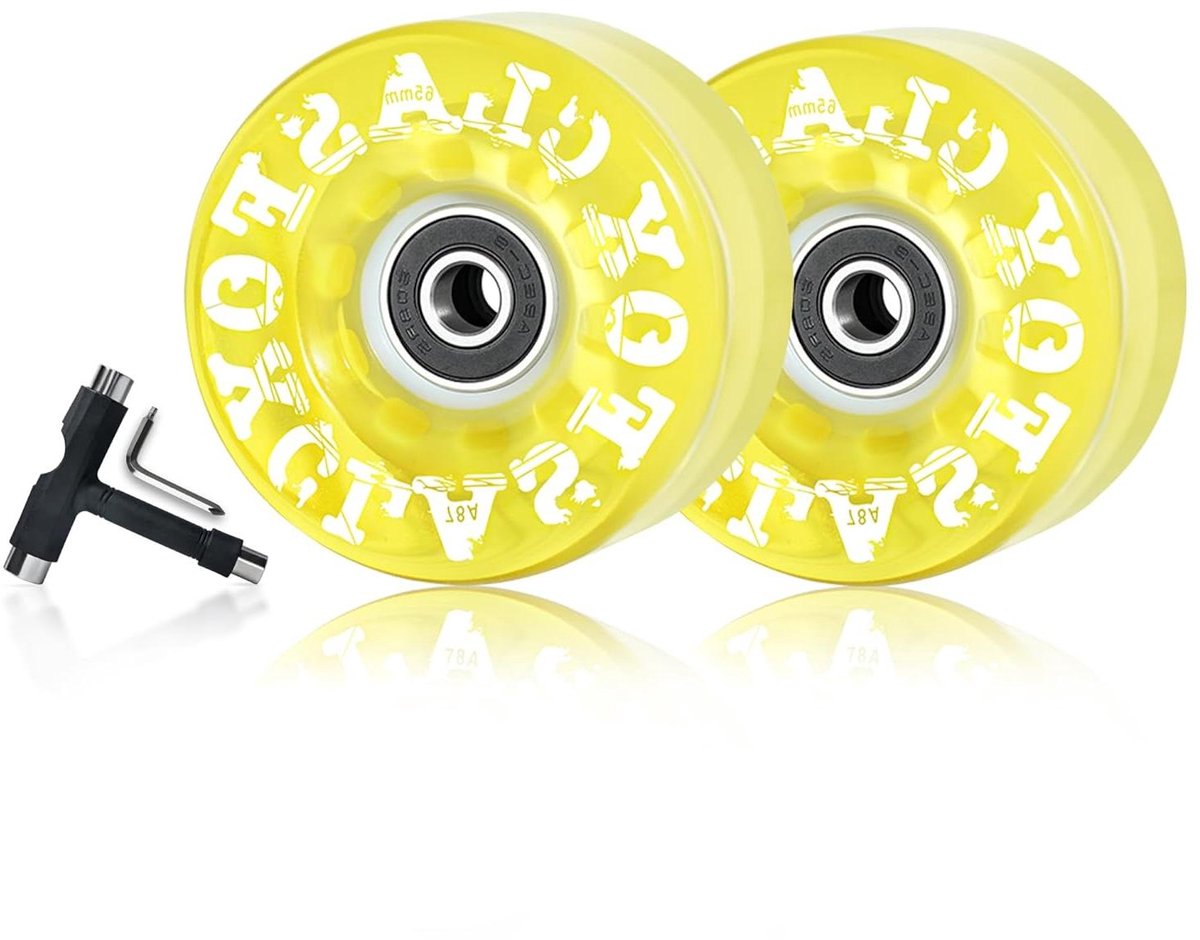 Rolschaats Wielen Skate Wielen Buiten Skaten 78A Duurzaam PU 65x35mm 8 stuks Geel