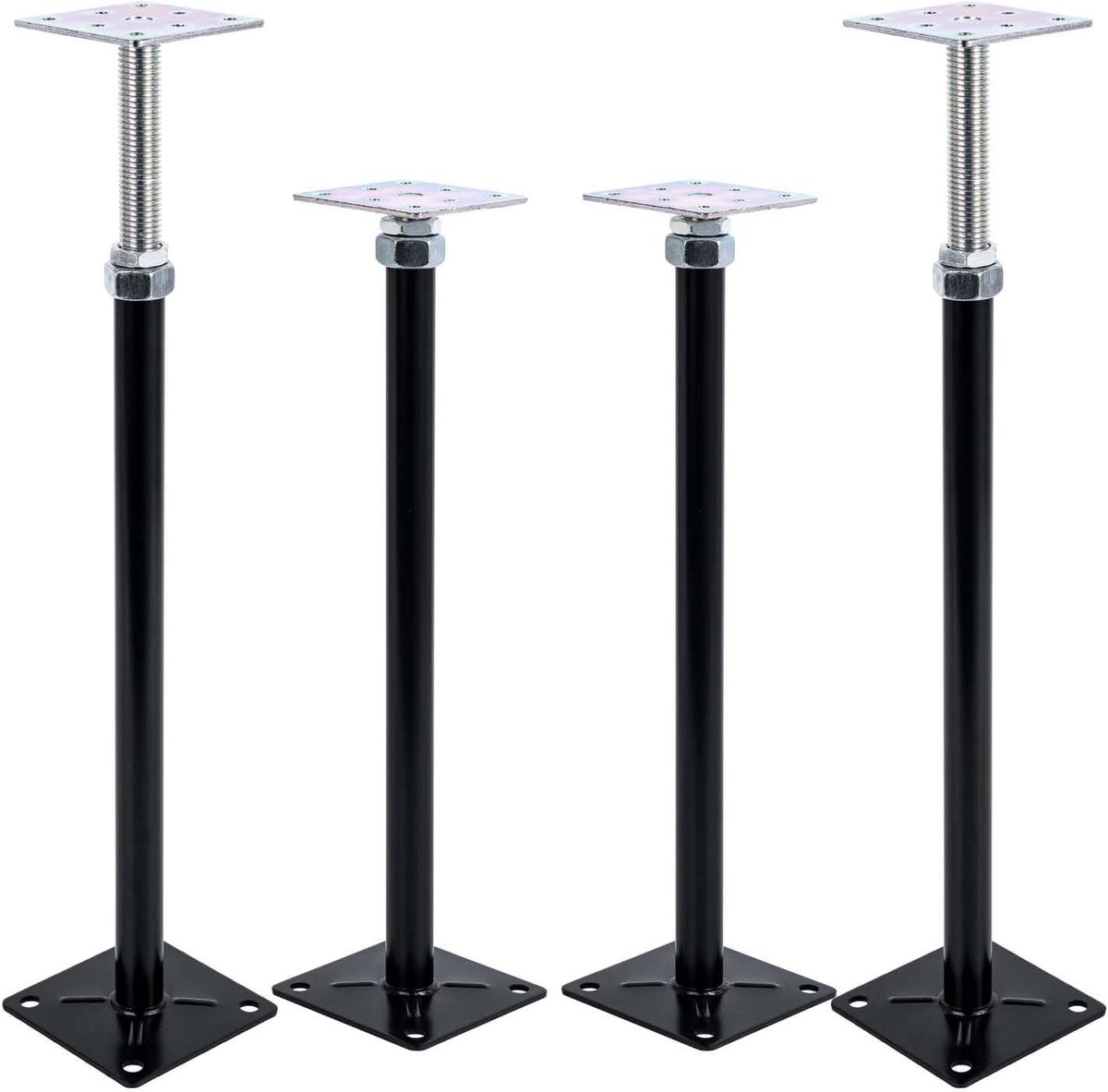 Vloerkrikken Set - Verstelbare Steunen Huiskrik - Vloeren Stabiliseren - Hoogteverstelbaar - 406 cm tot 508 cm - Zwart
