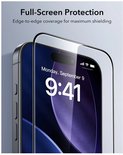 Full-Screen Protection: Edge-to-edge screenprotector op smartphone. Toont "Monday, September 9, 9:41".