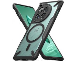 Ringke Hoesje Geschikt voor OnePlus 12 | Fusion X Magnetic | Compatibel met MagSafe | Back Cover met Magneet | Militaire Standaard | Zwart
