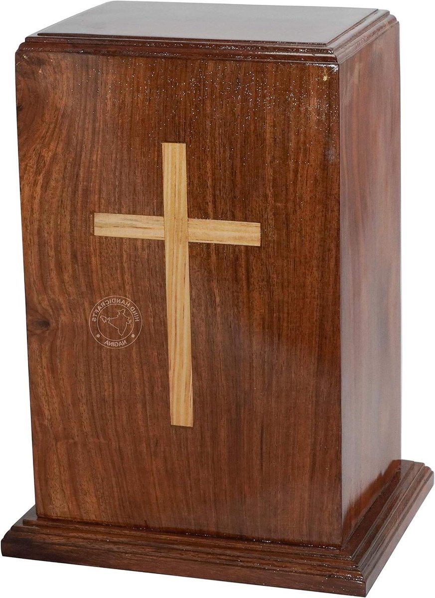 Crematie Urn Hout - As Urn Begrafenis - Herdenking Geliefde - Handgemaakt Vakmanschap - 250 Kubieke Inch - Natuurlijk Hout