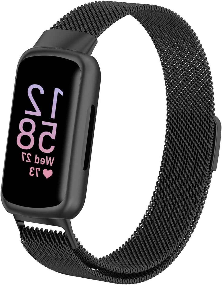 Verstelbare metalen horlogeband met magnetische lus voor Fitbit Inspire 3, fitnessaccessoires en comfortabele polsbanden