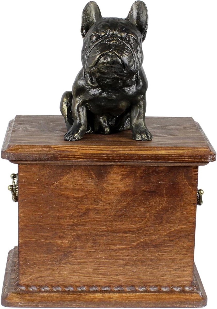 Urn voor Hondenas - Gedenkteken Huisdier - Herdenken Huisdier - Koud Gegoten Bronzen Beeld - 21x29x22 cm - Franse Bulldog I
