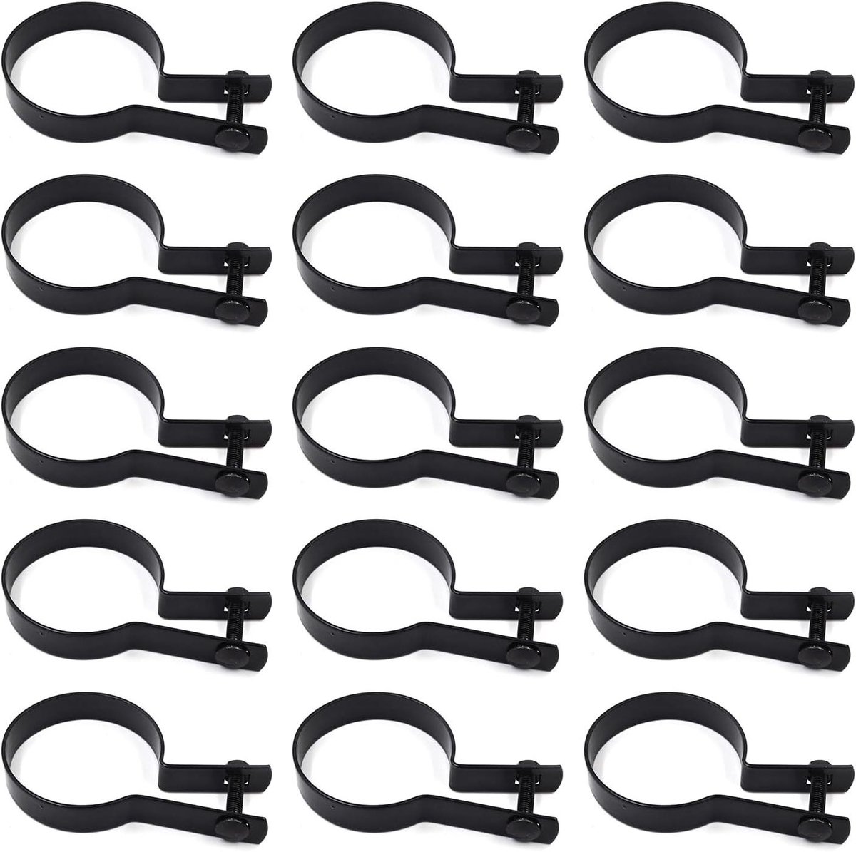 Hek Spanband - Omheining Bevestiger - Hekken Bevestigen - Warm Verzinkt Staal - 2-3/8 Inch Paaldiameter - Zwart