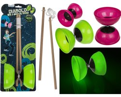 Out of the Blue diabolo speelgoed Glow in the Dark met stokjes.