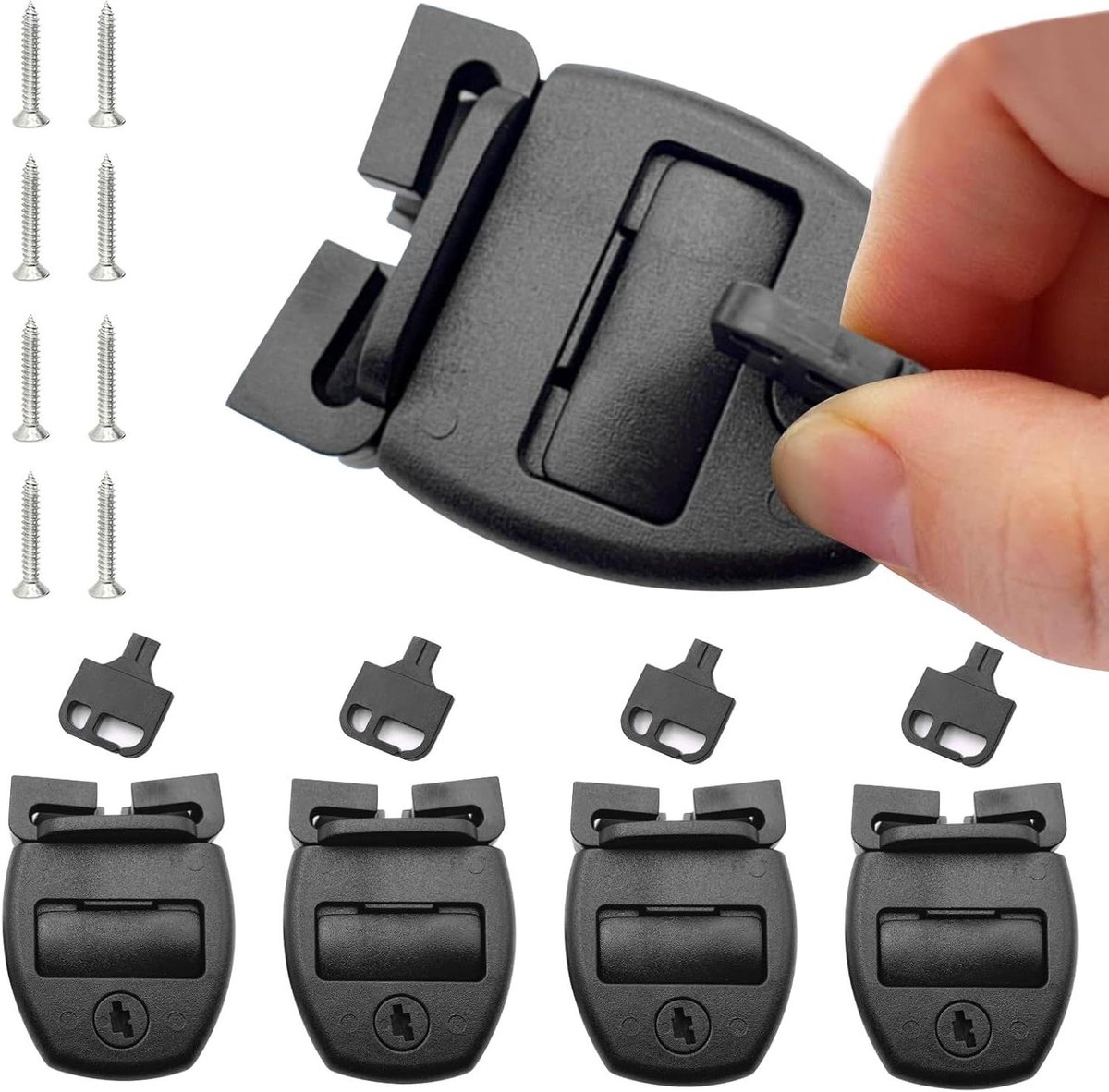 Hot Tub Cover Clips - Spa Onderdelen - Veilig Afsluiten - Inclusief Sleutels - 4 Sets