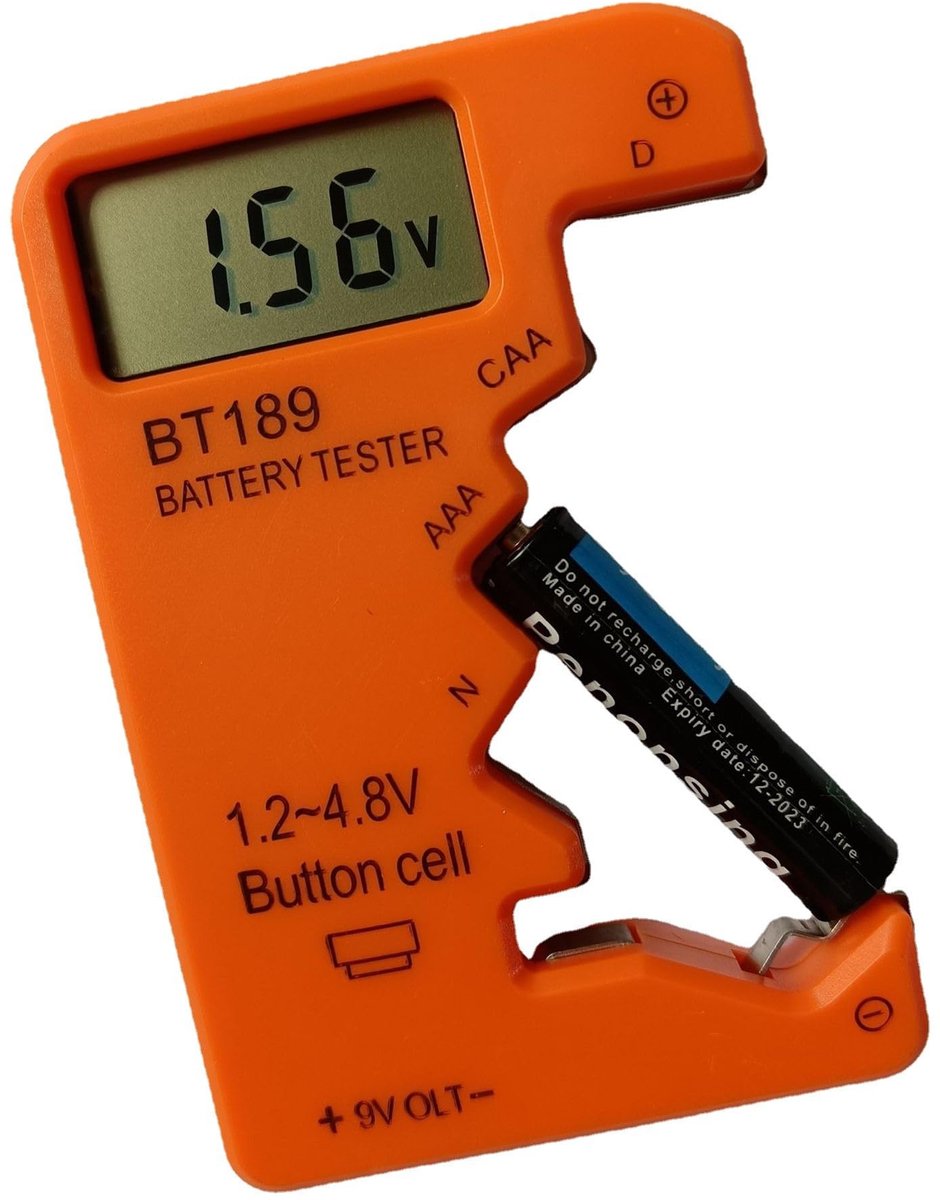 Allecto - Accu Testers voor C, AA, AAA, D, N, 9V en 6F22 Batterijen - Dpofirs
