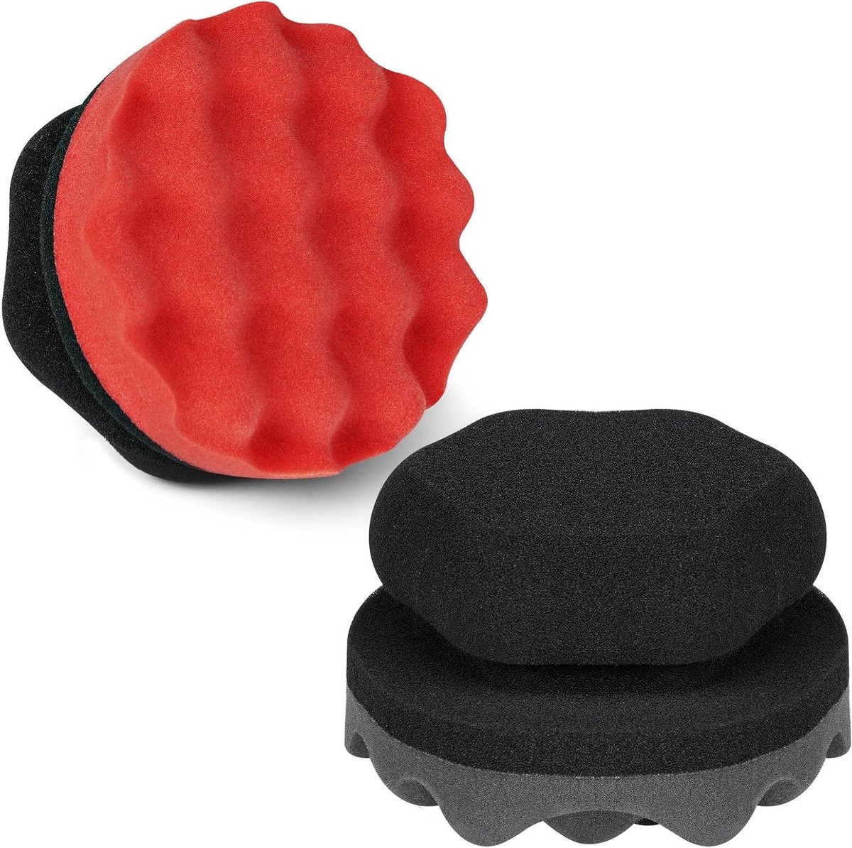 Band Applicator Pads - Tire Shine Sponges - Auto Detailing - Even Application - 2 Pack - Red and Grey