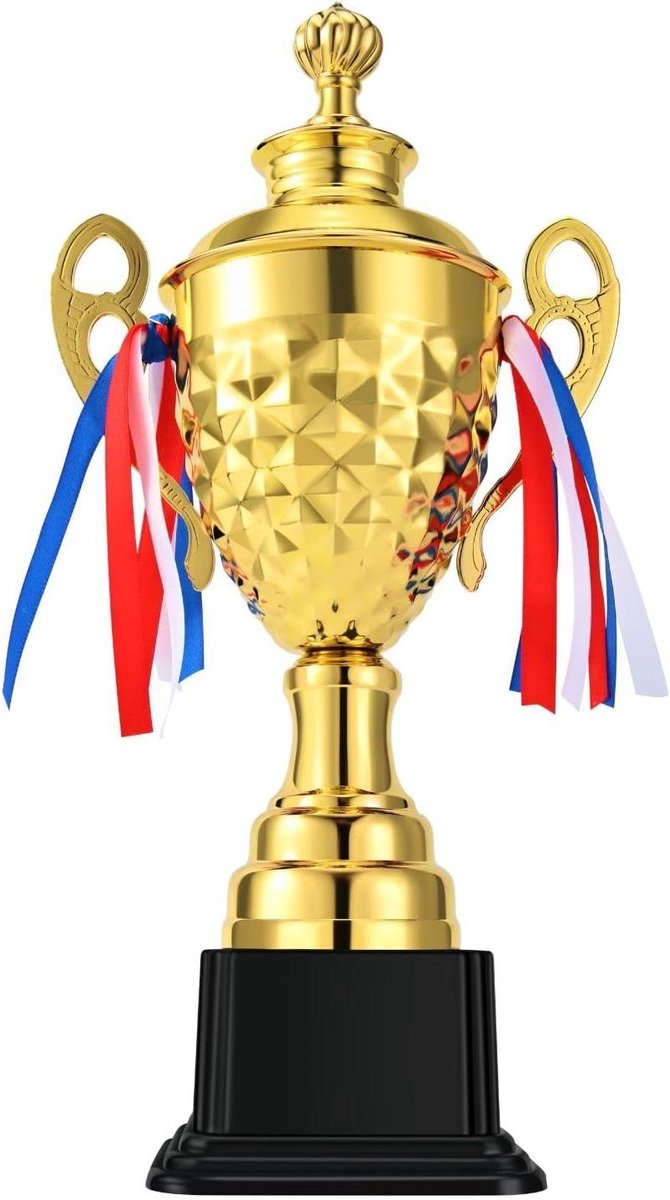 Flexzion Gold Trophy Award - 17 inch grote trofeebeker voor prijzen, sport, wedstrijden, toernooien en feesten, voor kampioenwinnaars en competitieprestaties