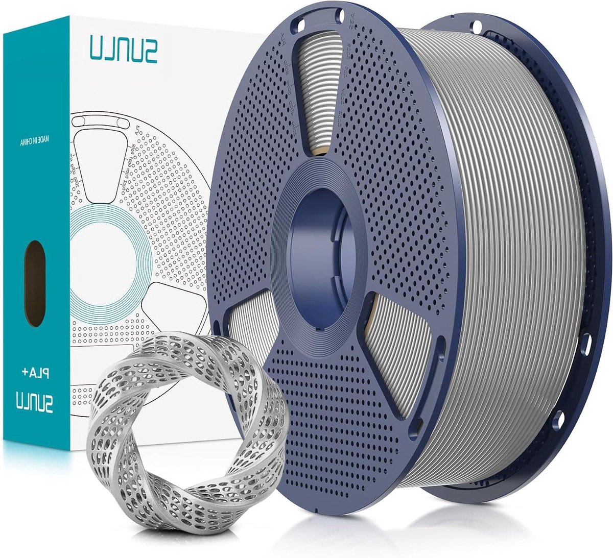 3D Printer Filament - PLA Plus Materiaal - Modelbouw Printen - Hoge Nauwkeurigheid - 1.75 mm 1 kg - Zilver