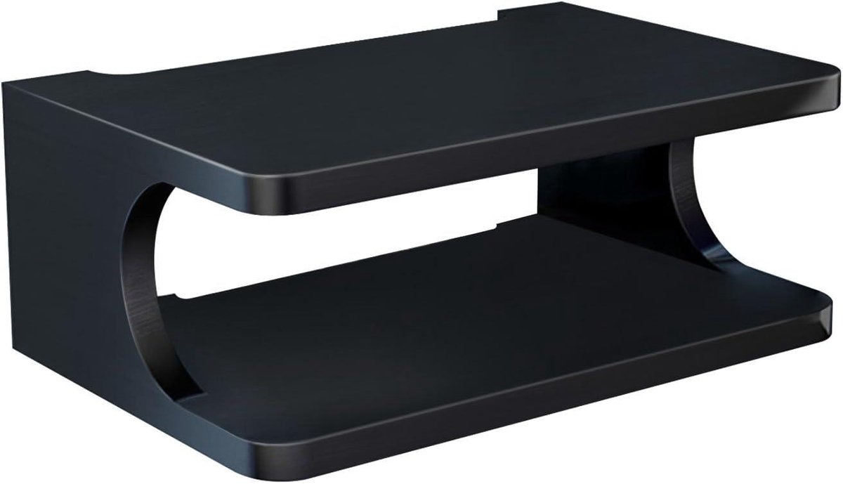 lalago WiFi Router opbergdoos, wandhouder voor wifi-router, routerkast, tv-consoles, rek voor telefoon, dvd-plank, muur, wanddecoratie (zwart)