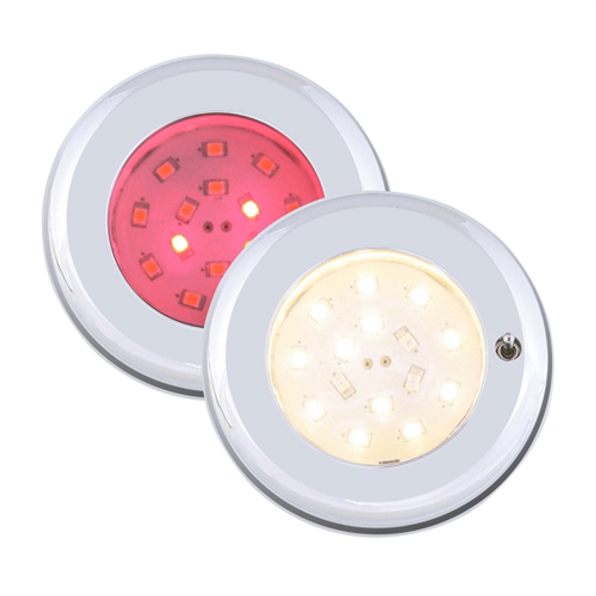 Båtsystem Pinto LED chroom+sch, Wit/Rood, 8-30V-2W