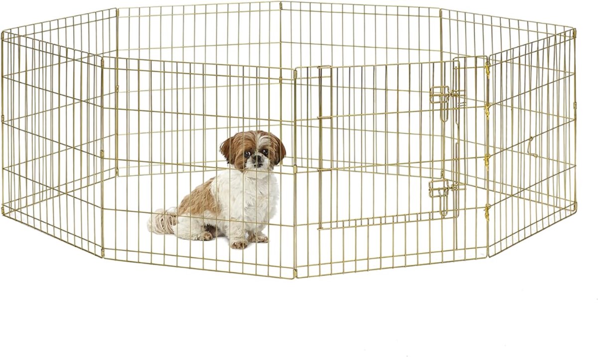 REN® Konijnenren - Puppyren - Konijnenhok - Kippenren - Konijnenrennen - Goud - 157cm x 157cm x 61cm