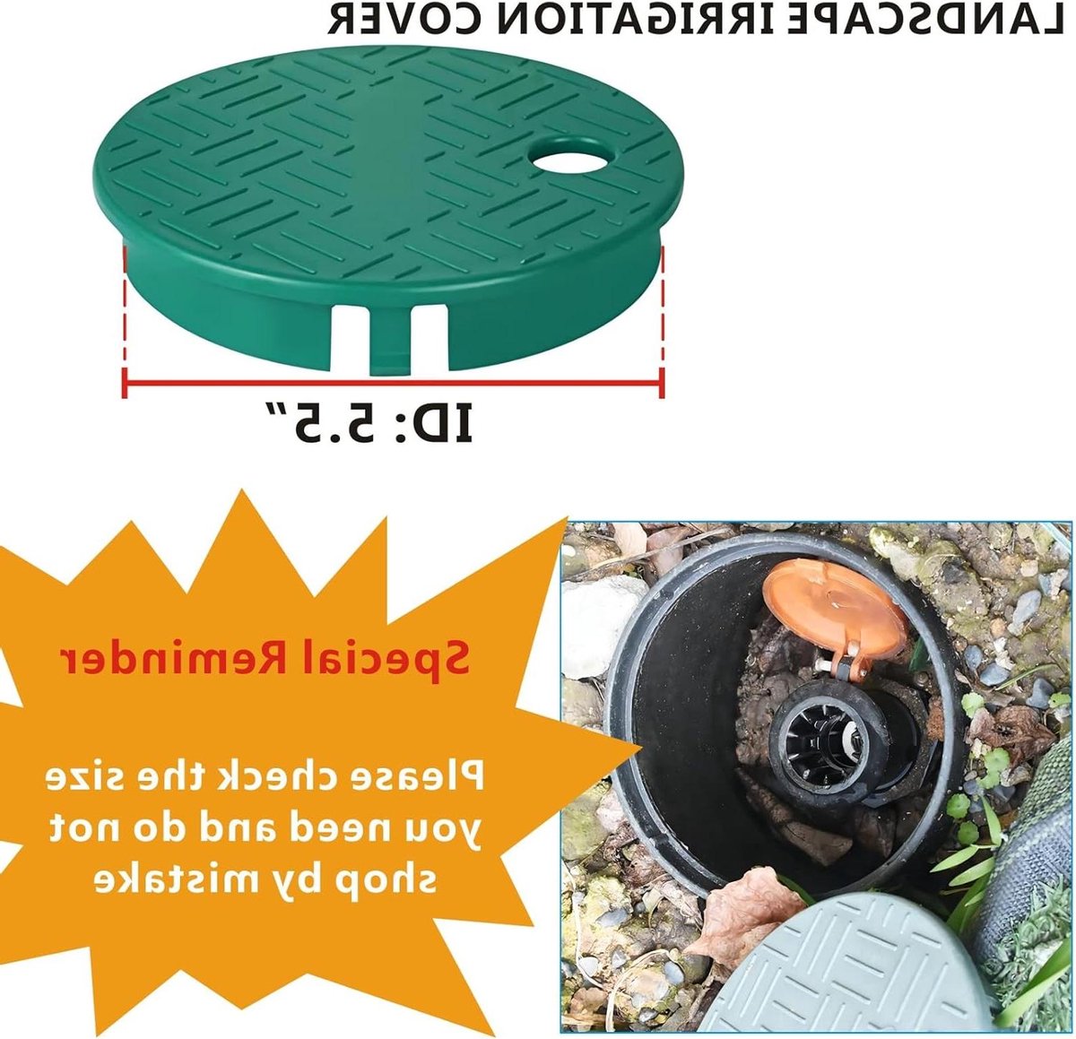 Irrigatie Klepdeksel - Bodem Sprinkler - Gazon Onderhoud - Verstevigd Ontwerp - 4 Stuks 6 Inch - Zwart