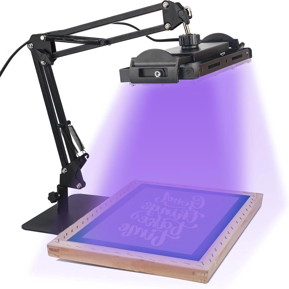 UV Belichtingseenheid - Zeefdruk Lamp - Foto-emulsie Uitharden - 360 Graden Verstelbaar - 55 cm Hoogte - Zwart