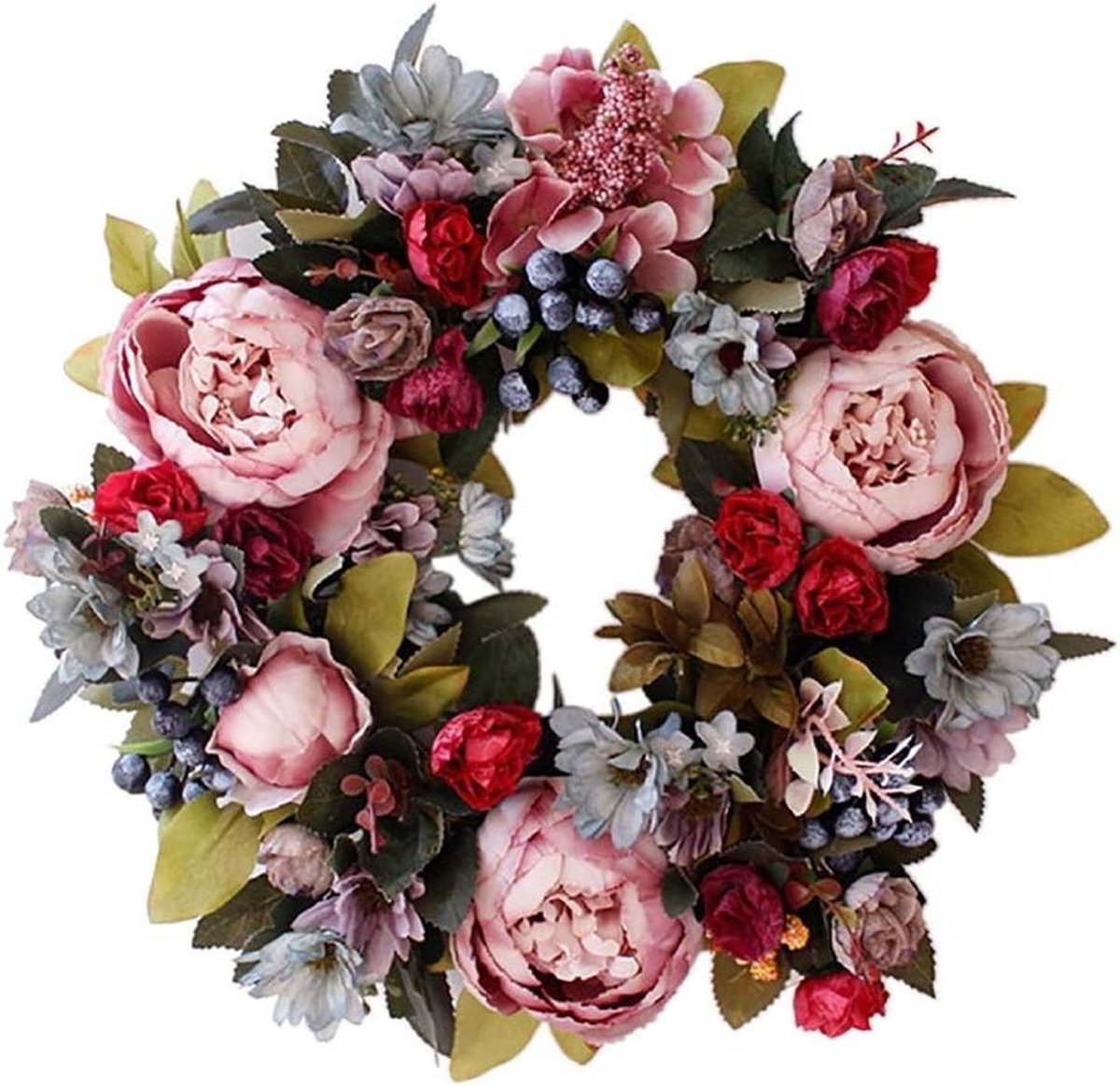 Kunstige Bloem Krans - Decoratieve Krans - Voordeur Decoratie - Zijde Materiaal