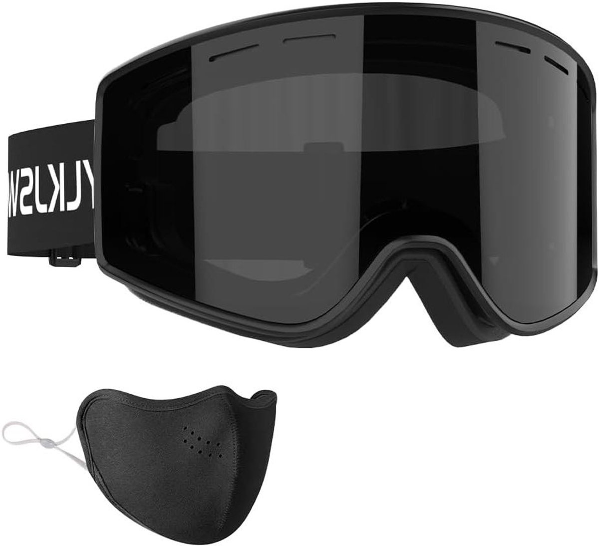 Skibril voor heren en dames, OTG sneeuwbril, uv-bescherming, snowboardbril voor volwassenen en jongeren, sneeuwscooter, sleeën