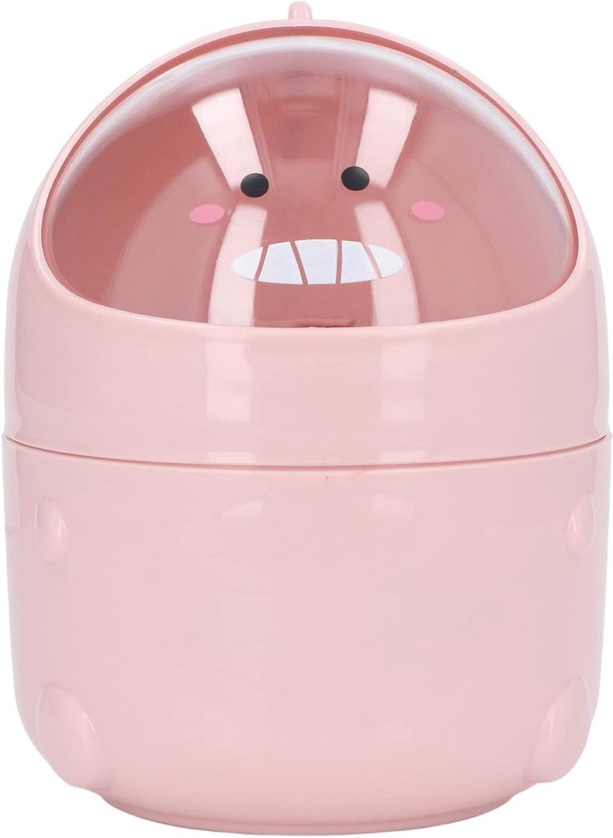 Mini Prullenbak - Bureaublad Afvalbak - Kantoor Thuis - Babydinosaurus Design - 5 Liter - Roze