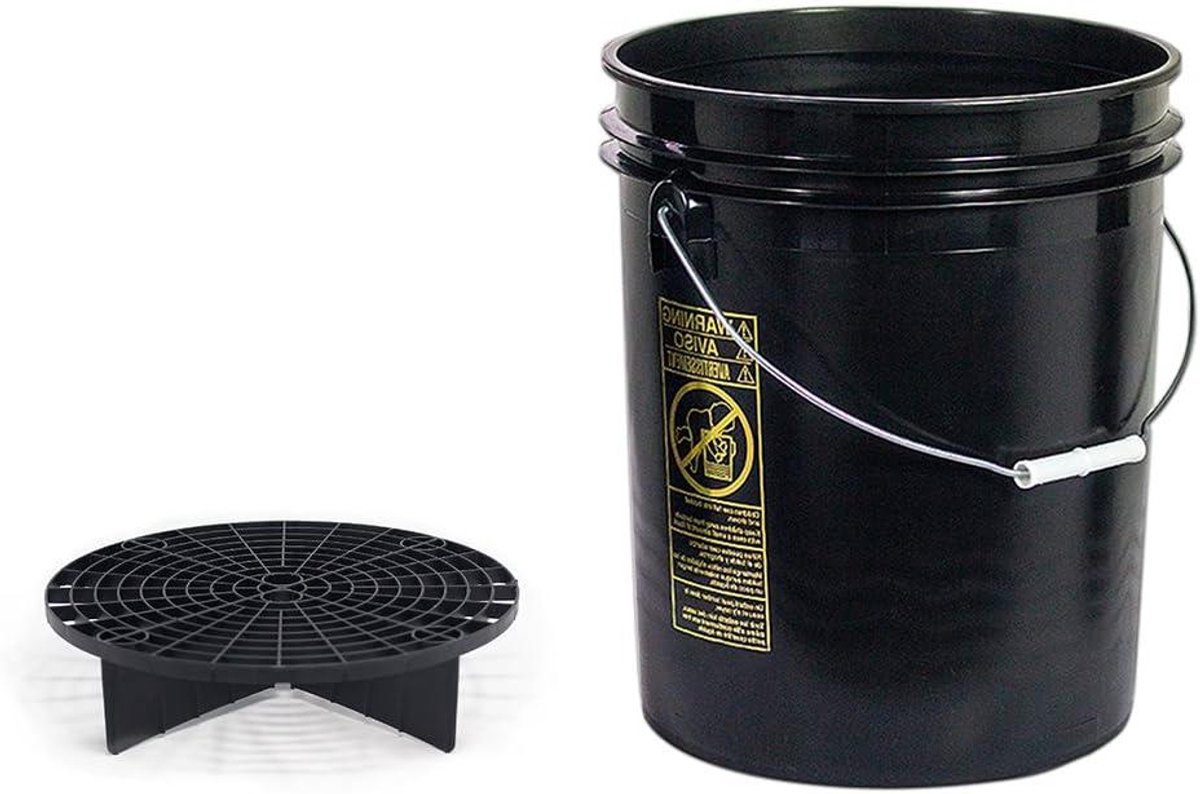 detailmate Set met Magic Bucket wasemmers 19 en 12,5 liter (5 en 3,5 gallon) incl. Grit Guard zeef inzet en de zeef is verkrijgbaar in 4 verschillende kleuren