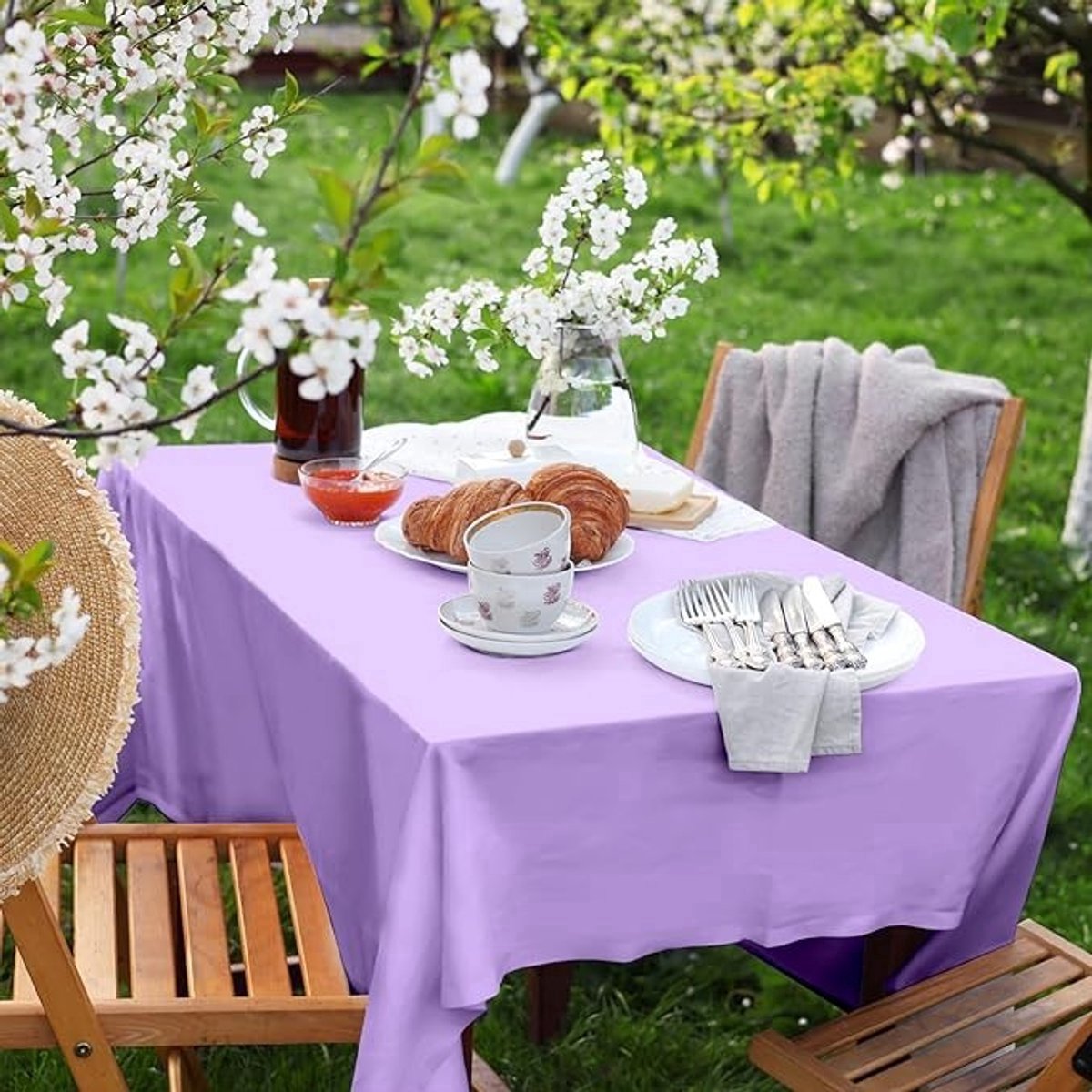 Set van 6 wegwerp tafelkleden in lavendel voor feesten en evenementen