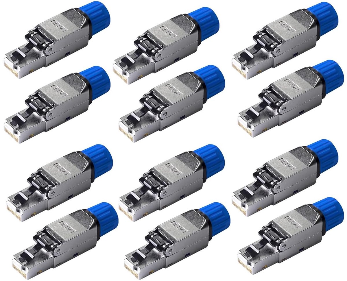 RJ45 Connectoren - Ethernet Plug - Netwerk Installatie - Tool-free Montage - 12 Stuks