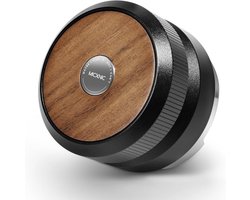 Verstelbare 58 mm Espresso Leveler met Walnoot Houten Handgreep en Roestvrij Stalen Basis - Barista Koffie Distributeur voor Gelijkmatige Espresso