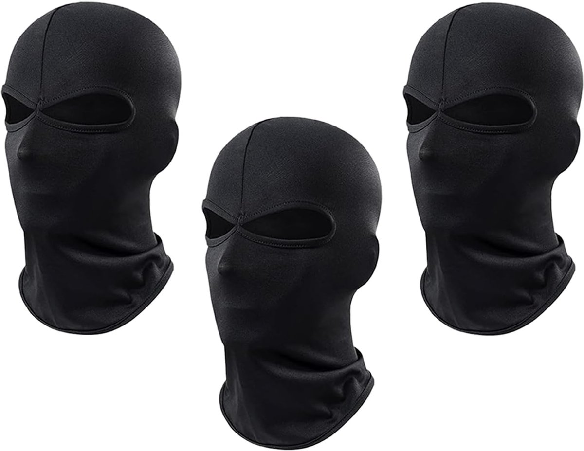 Set van 3 UV-Beschermende Balaclava's met 2 Gaten voor Motor- en Wintersport