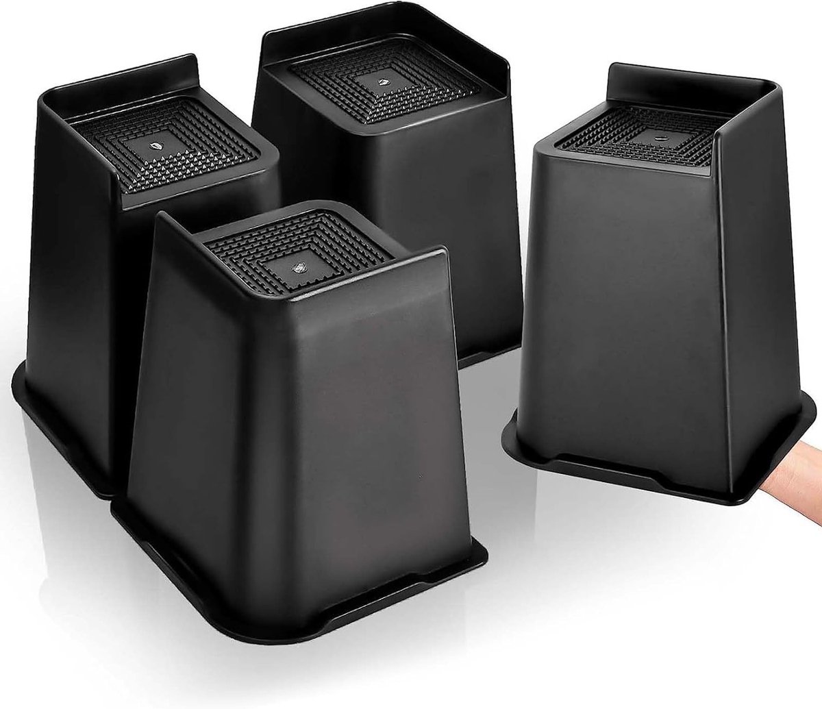 4 Stuks Rectangular Bedverhogers tot 10cm, 15cm en 20cm - Duurzame Meubelverhogers voor Be