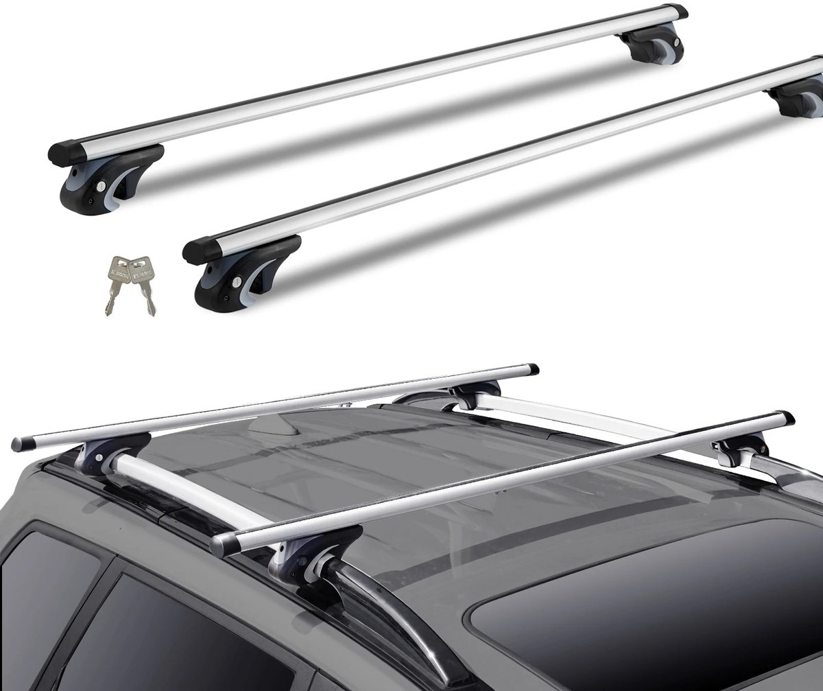 Venzor - Universele Dakdrager Dwarsbalken – Verstelbaar Aluminium 6063‑T6 – 200 lbs Draagvermogen – Met Antidiefstalslot – Voor SUV & Sedan Zijrails